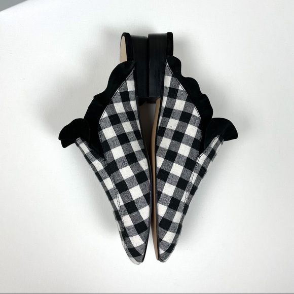 Sole Society Mules Black White Gingham 7.5 NEW - Picture 4 of 7